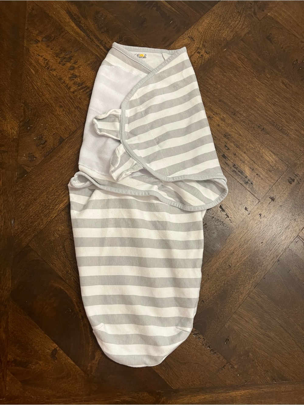 Organic Cotton Baby Sleep Sack Swaddle - Gray & White Stripes